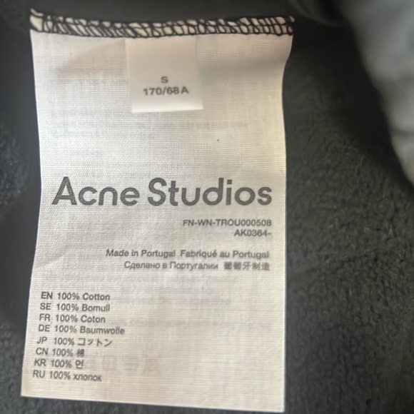 ACNE STUDIOS High Waist Wide Leg Sweatpants Small - Picture 11 of 12